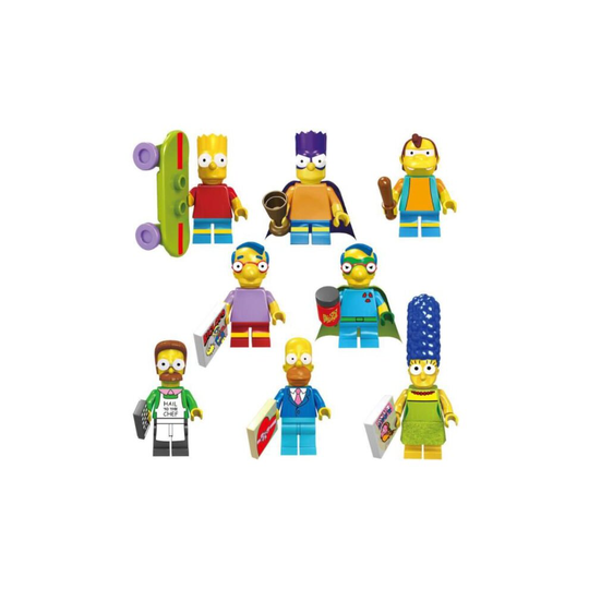 8PCS The Simpsons Maggie Skateboard Bar small Fit Lego Building Blocks Minifigure Toys