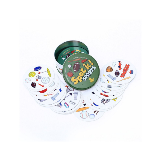 (Sports) Spot it Card Game Dobble Family Friend Party Game Fun 5 Games In 1 Kids