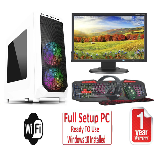 Fast Gaming PC Bundle - i5 8GB RAM 1TB GT710 2GB WHITE PRISM