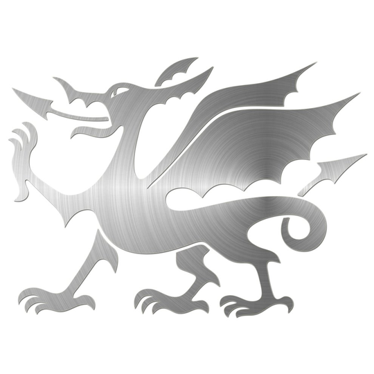 (Chrome Silver, 150mm) Welsh Dragon Car Sticker Wall Window Laptop Phone Premium Grade Waterproof Vinyl