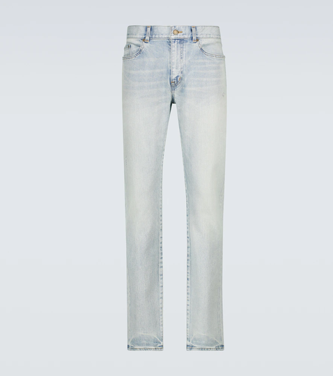 Skinny-fit faded jeans