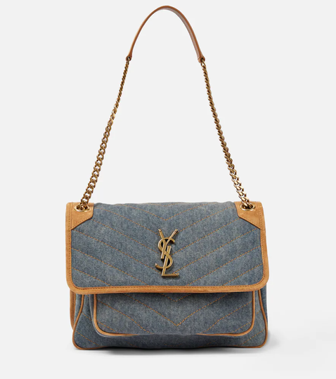 Niki Medium denim shoulder bag