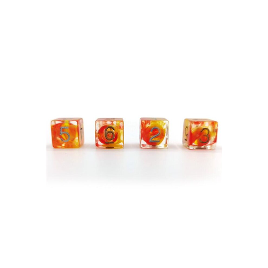 Sirius Dice SDZ000801 D6 Tube Fireball Dice Set - 8 Per Set
