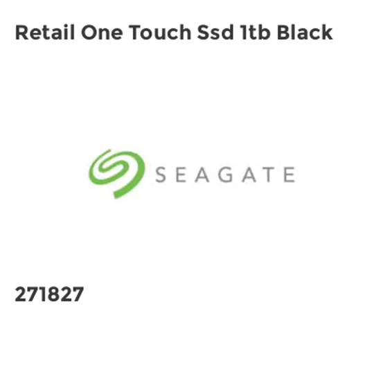 Seagate Retail One Touch Ssd 1tb Black