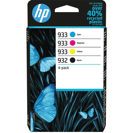HP HP 932/933 Cyan Magenta Yellow Black Standard Capacity Ink Cartrid- you get 3