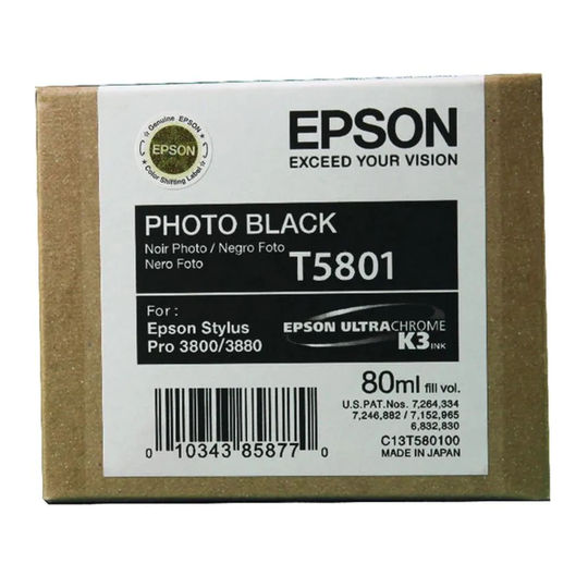 Epson Epson T5801 Black Ink Cartridge 80ml - C13T580100