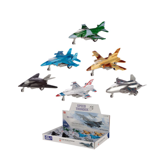 Fun Kids Pull Back Fighter Jet Plane Toy