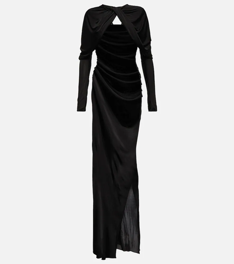 Draped cutout gown