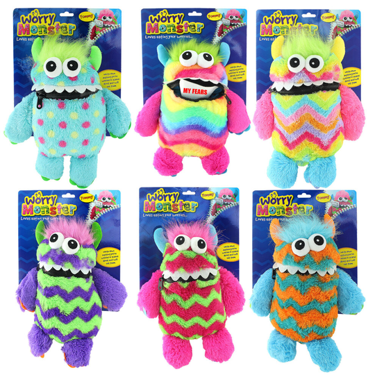 (1 of Each) Worry Monster Kids Toy School Stop Bullying Eating Worries Nightmare Bad Dreams