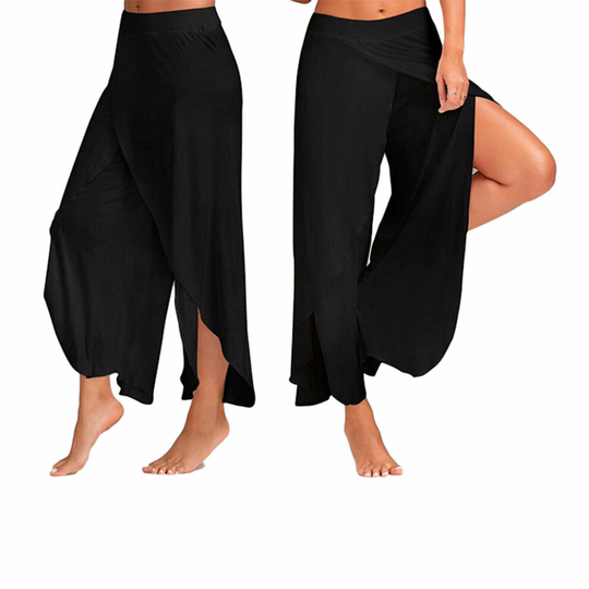 (Black - S) Super Soft Cotton Harem Style Yoga Pilates Pants
