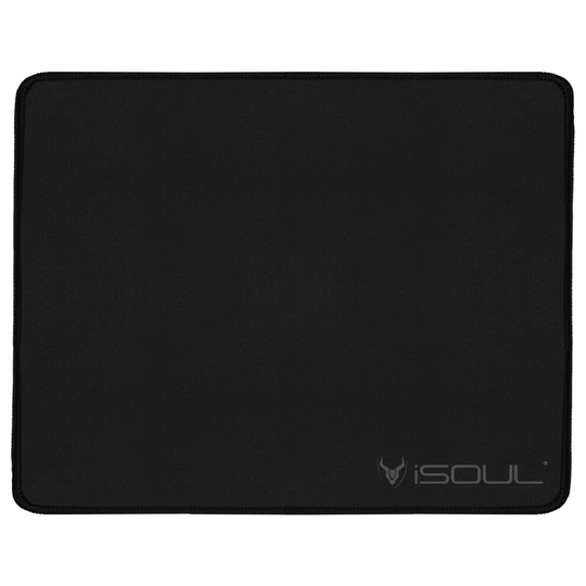 iSOUL Mouse Mat, Mice Pad with Non-Slip Rubber Base, Neoprene Durable Stitched Edges, Neoprene Smooth Surface for Laser and Optical Mouse Pad Black