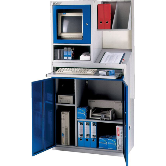 Matlock 1800 x 915 x 522mm Tall Computer Workstation Light Grey/Dark Grey