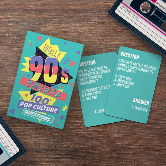 Gift Republic Totally 90's Decade Trivia Card Game