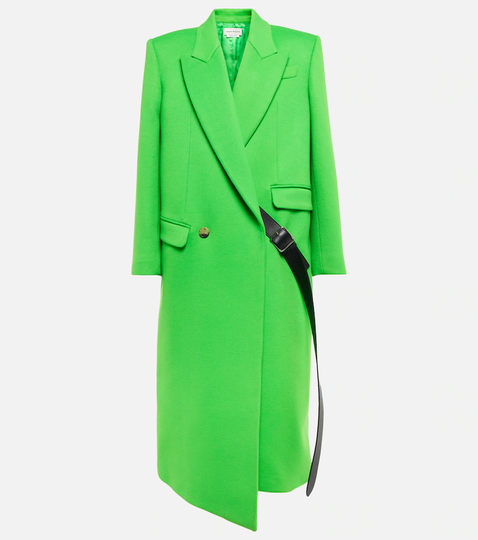 Oversized wool-mohair blend coat