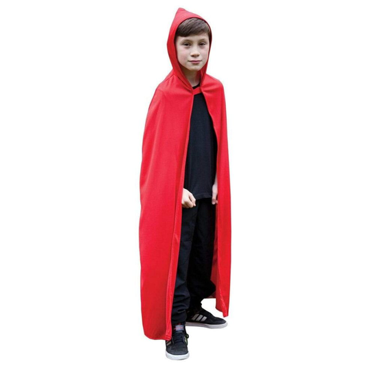 Kids Hooded Cape Fancy Dress Costume (Red)