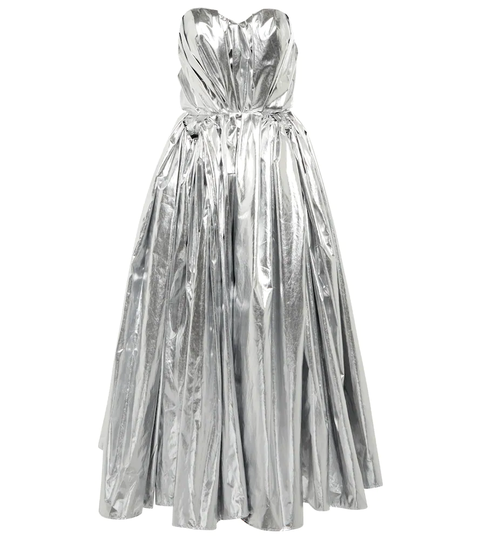 Metallic taffeta gown