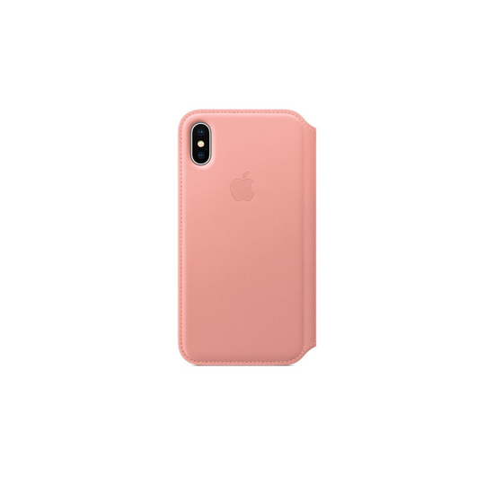 Apple iPhone X Leather Folio Soft Pink