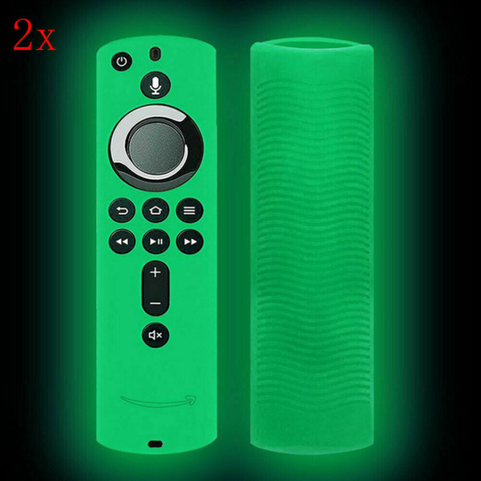 (2Pcs Luminous Green ) 2Pcs 5.9 Inch Protective Remote Controller Silicone Case Cover Fire TV Stick & Voice Firestick