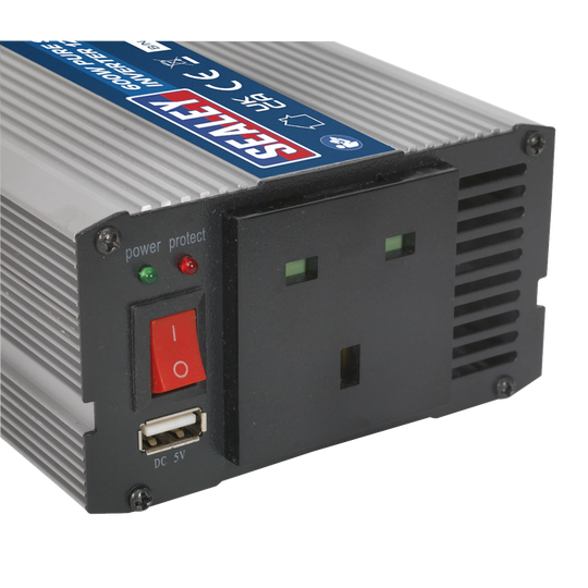 Sealey Power Inverter Pure Sine Wave 600W 12V DC - 230V 50Hz