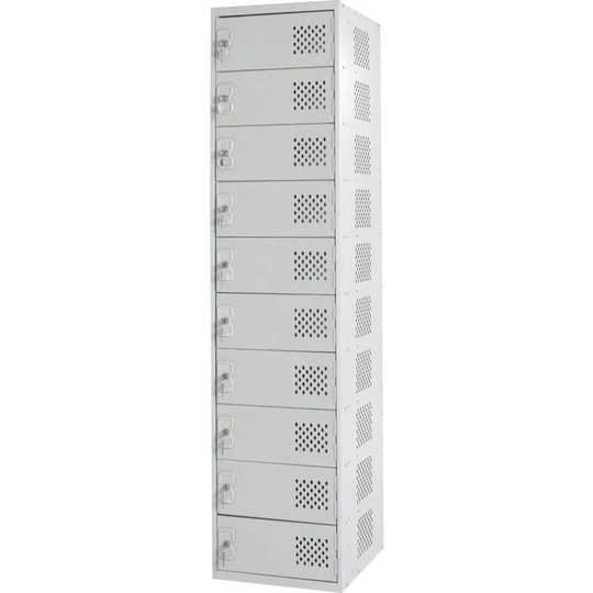 Workshop 1800 x 450 x 450mm Laptop Charge Locker 10 Door Gy/Gy