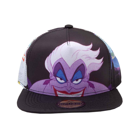 Little Mermaid Baseball Cap Ursula All over print Official Disney Black Snapback