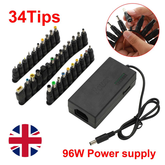 34Tips Universal 96W Power Supply Adapter Charger for PC Laptop