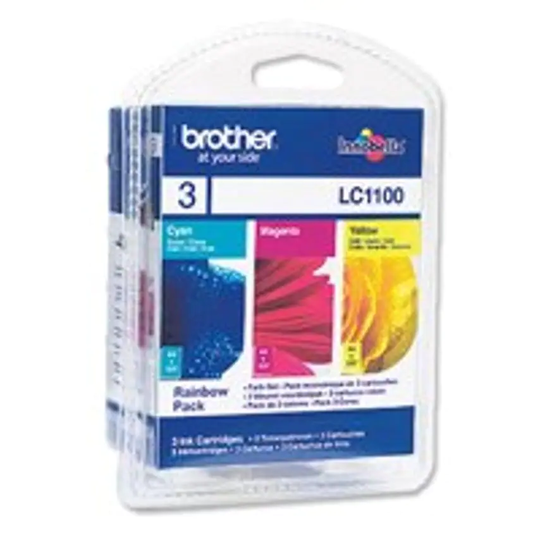 Brother Brother Cyan Magenta Yellow Ink Cartridge 3x6ml Multipack - LC1100RBWBP