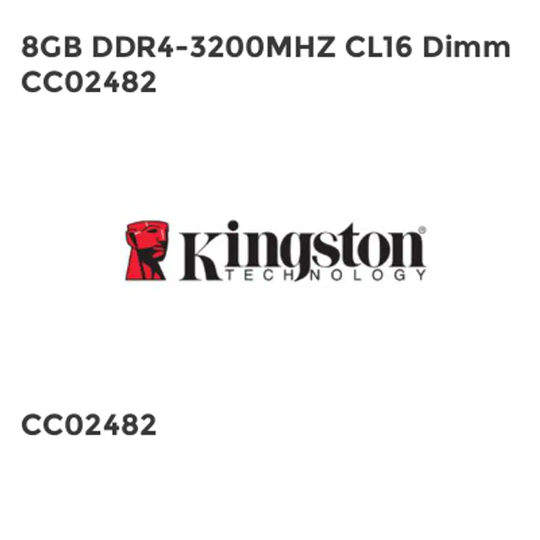 Kingston 8GB DDR4-3200MHZ CL16 Dimm CC02482- you get 4