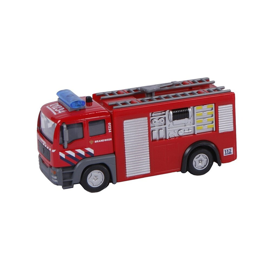 fire department tank truck pull-back with light and sound 12 cm red