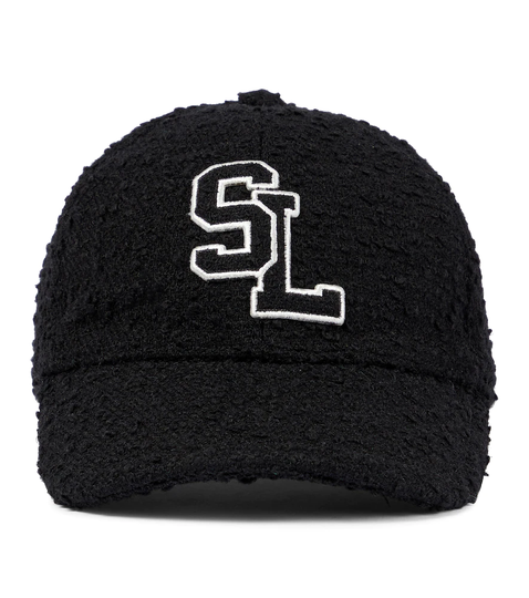 Logo wool-blend bouclé cap
