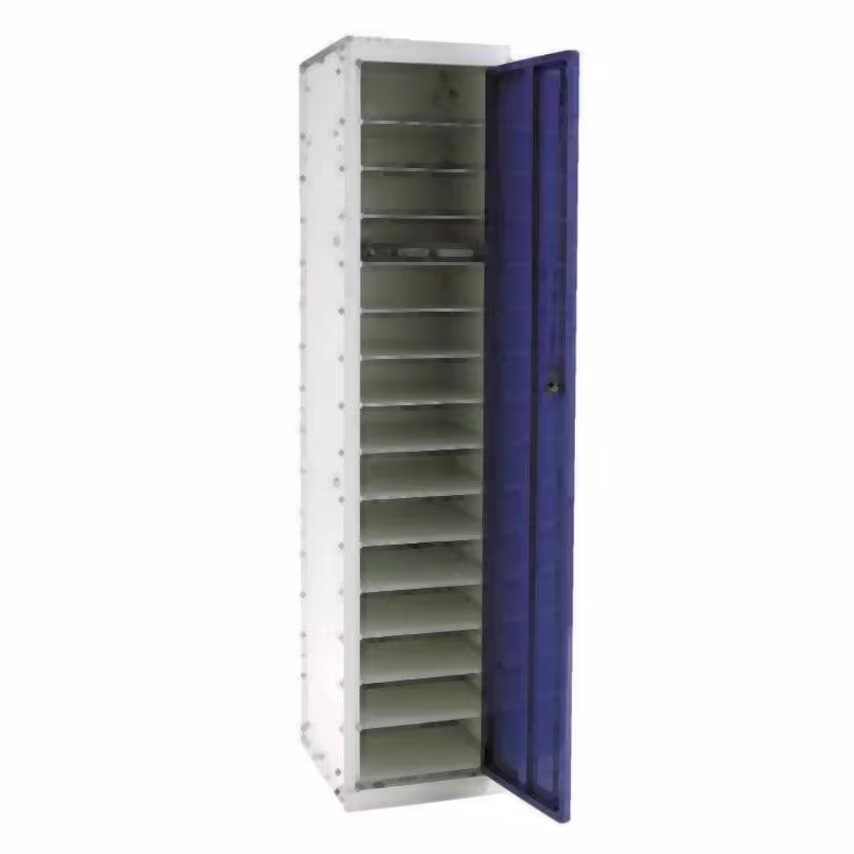 Link51 1778 x 381 x 457mm 1 Door/15 Compartment Laptop Storage Locker, Grey/Grey