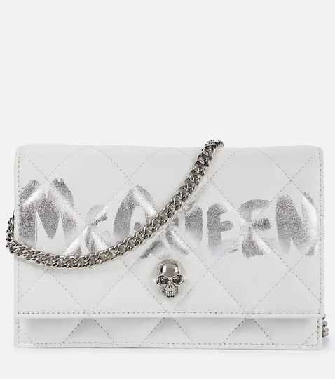 Graffiti Skull Small leather crossbody bag