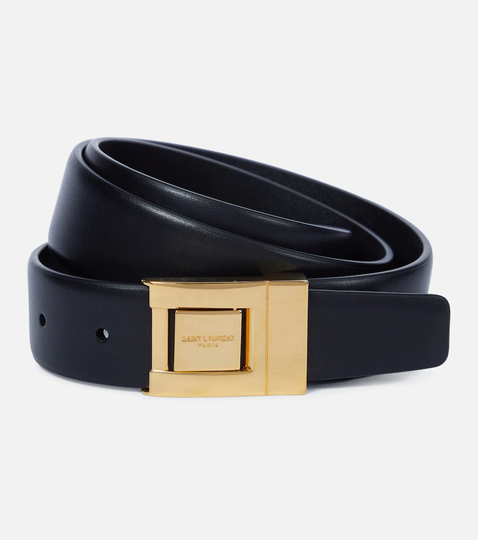 Buckled leather belt