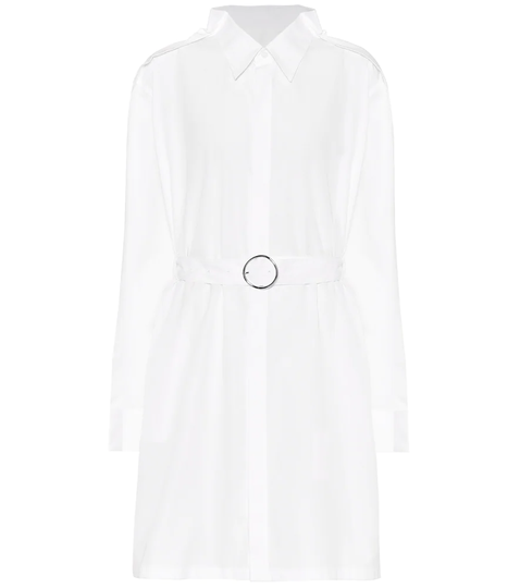 Cotton-poplin mini shirt dress