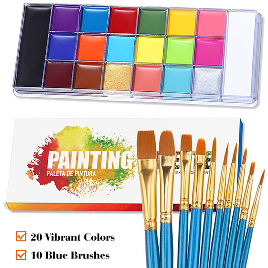Professional Face Paint Kit 20 Colors Body Paint Face Painting Palette