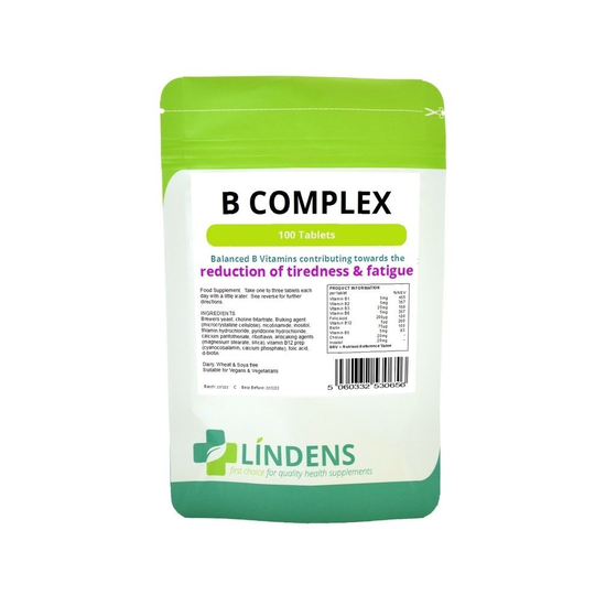 (1 Pack - 100 Tablets) Vitamin B Complex 100 Tablets B1, B2, B3, B5, B6, B9, B12, Folic Acid Biotin