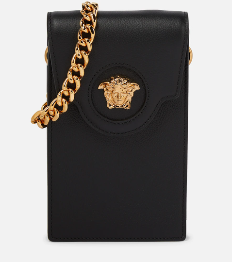 La Medusa leather phone pouch