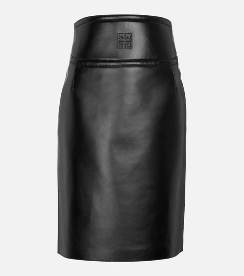 4G leather midi skirt