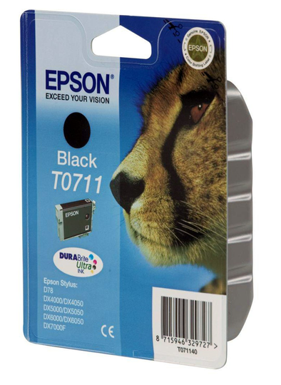 Epson T0711 Cheetah Ink Cartridge - Black