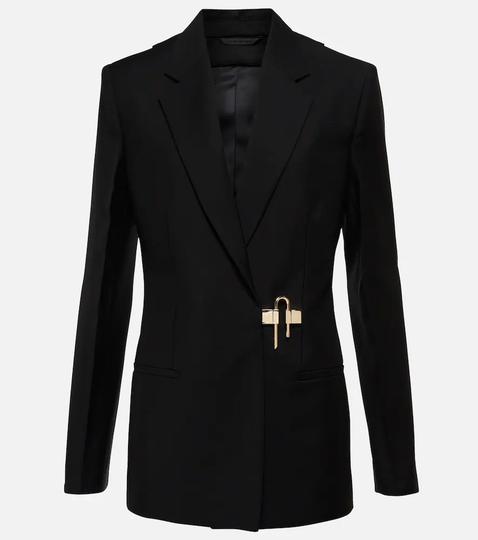 Cutout wool and mohair blazer