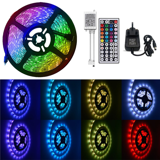 (5Meter/16.4Feet) LED Strip Lights with Remote, RGB Light Strip Lights Colour Changing Rope Lights TV LED Lights for Bedroom Garden Bar Party Home Dec