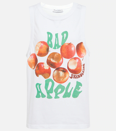 Printed cotton tank top