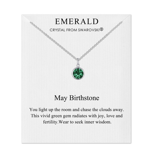 May (Emerald) Birthstone Necklace Created with Swarovski Crystals
