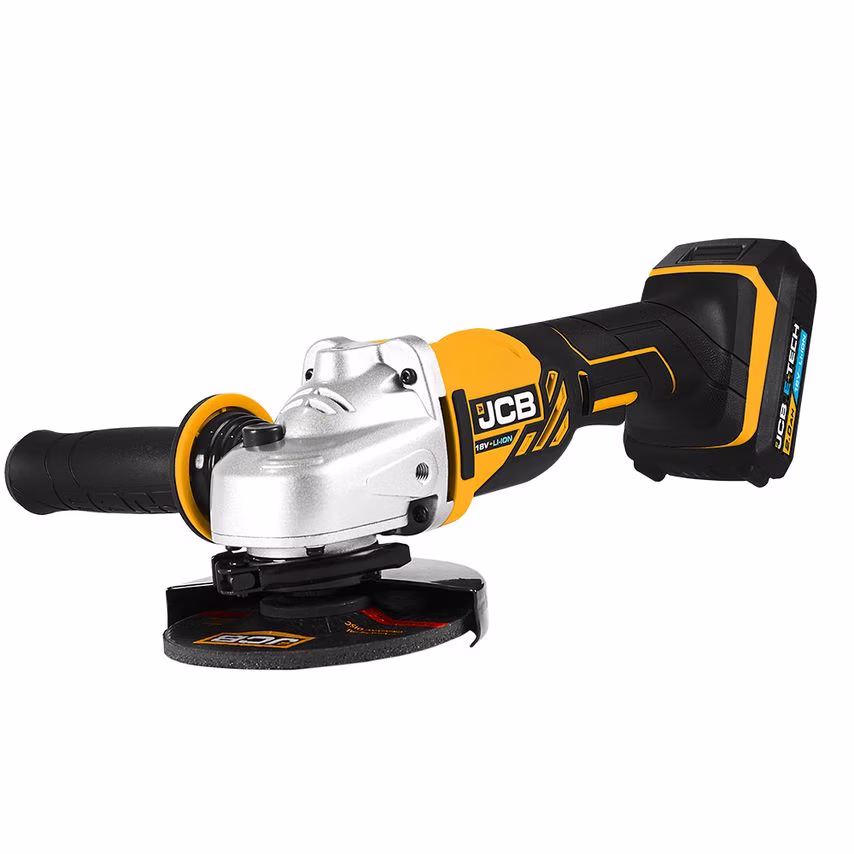 JCB 18V Angle Grinder with 2X 2.0Ah Lithium-ion Battery and 2.4A Charger