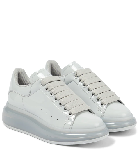 Faux patent leather sneakers