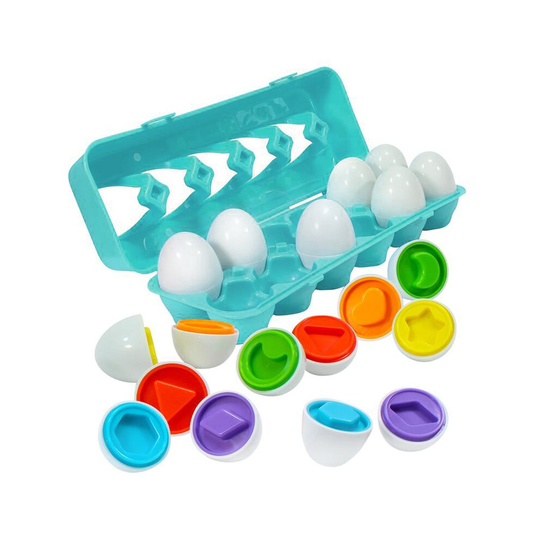 Matching 12 Pcs Eggs Set Color & Shape Sorter Recognition Educational Baby Toy