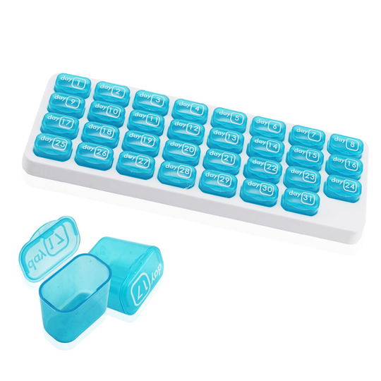 31 Day Monthly Pill Organiser Tablet Medicine Storage Dispenser Lid Box Holder