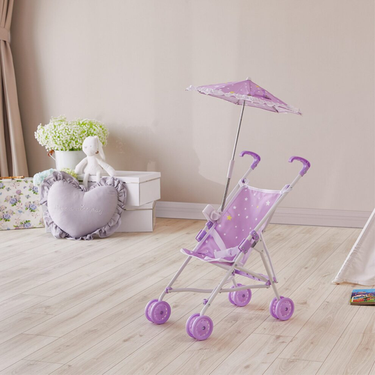 Olivia's Little World Classic Baby Doll Stroller Pushchair & Parasol Purple OL-00005