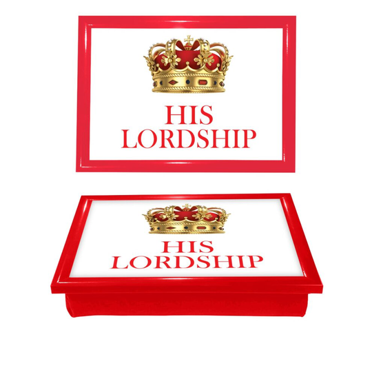 (His lordship) Soft Cushion Padded Lap Tray with wipe-clean surface Breakfast Dinner TV Laptop Writing Laptray