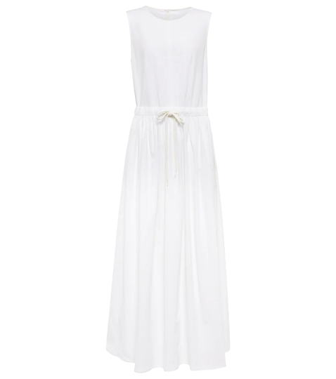 Linen and cotton-blend maxi dress